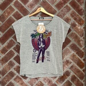 Hysteric Glamour Hysteric Girl Gray T-shirt Japan FREE SIZE‎ Women Rock N Roll